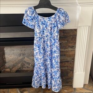 Blue Floral Kids Dress